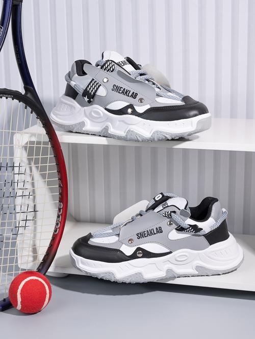 men grey lace up sneakers - 21597488 - Very Small Image - 1