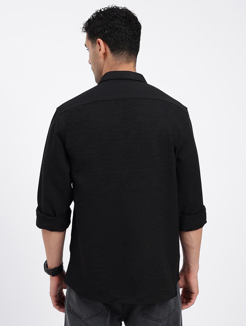 men regular fit solid long sleeve casual shirt - 21597574 - Zoom Image - 3