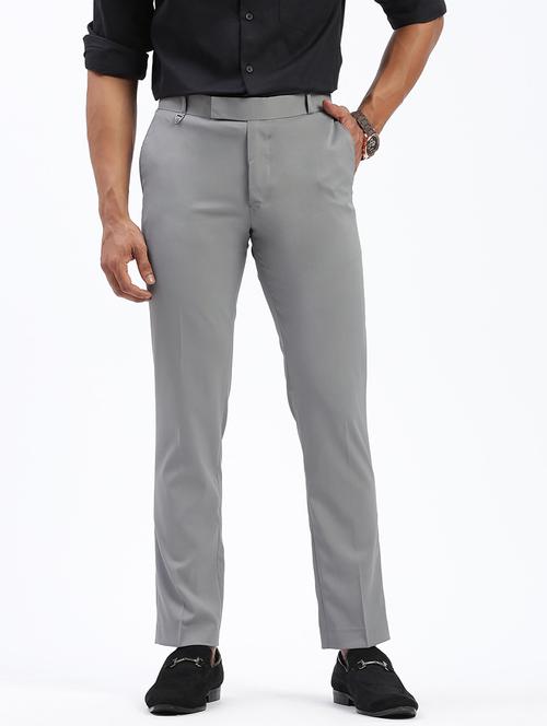 men solid flat front full length formal trouser - 21597588 - Very Small Image - 1