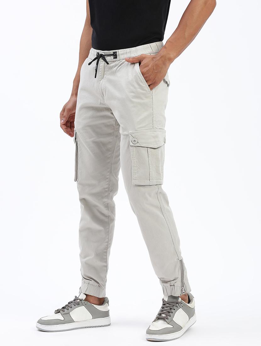 men solid regular fit cargo - 21597594 - Standard Image - 1