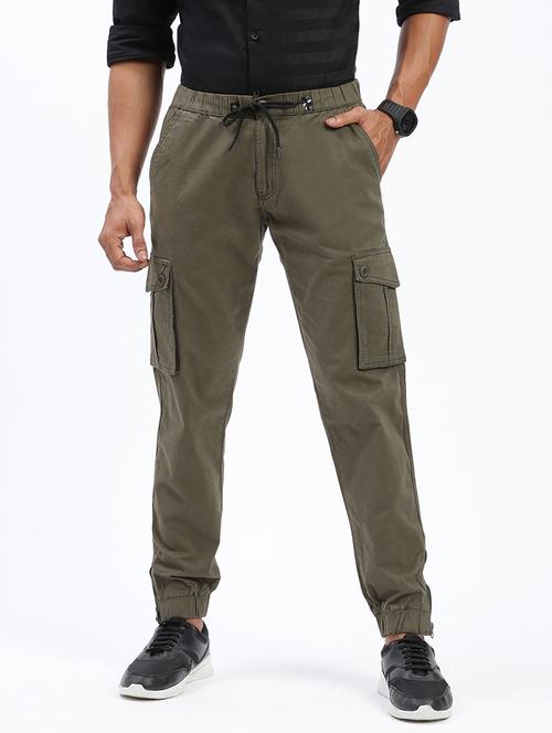 men solid regular fit cargo - 21597596 - Very Small Image - 1