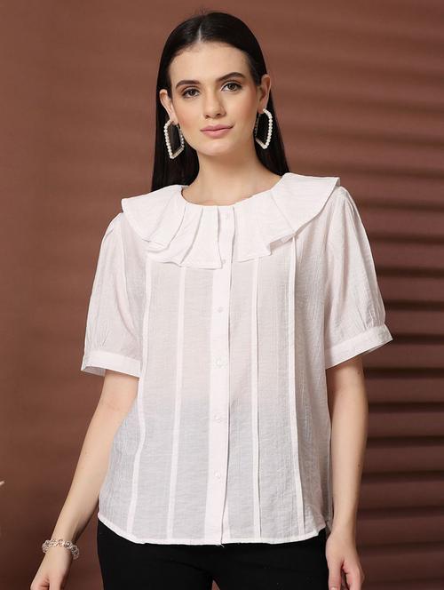 women white solid regular top - 21597859 - Very Small Image - 1