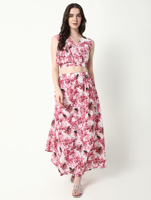 women floral top and skirt co-ords set - 21597970 - Very Small Image - 1