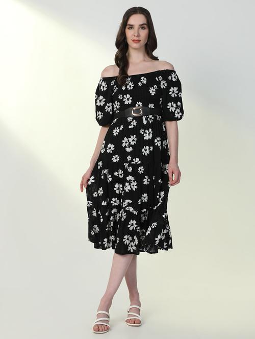 women printed off shoulder dress - 21598021 - Very Small Image - 1