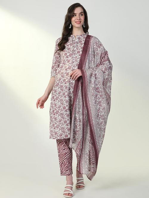 women floral kurta pant set with dupatta - 21598129 - Very Small Image - 1