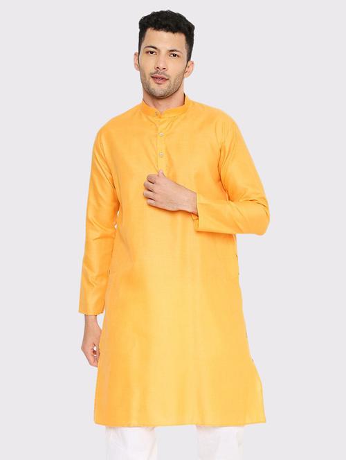 men solid mandarin neck long kurta - 21598184 - Very Small Image - 1