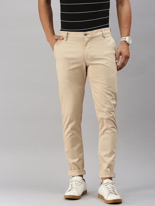 men solid flat front slim fit trouser - 21598235 - Very Small Image - 1