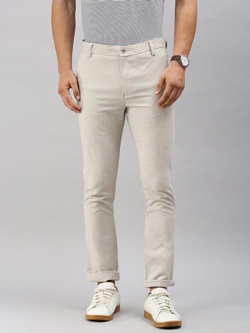 men solid flat front slim fit trouser - 21598237 - Very Small Image - 1