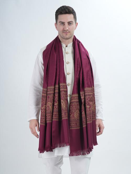 elegant men's shawl with intricate traditional patterns - 21598595 - Very Small Image - 1