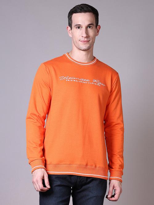 men chest print round neck sweatshirt - 21599087 - Very Small Image - 1