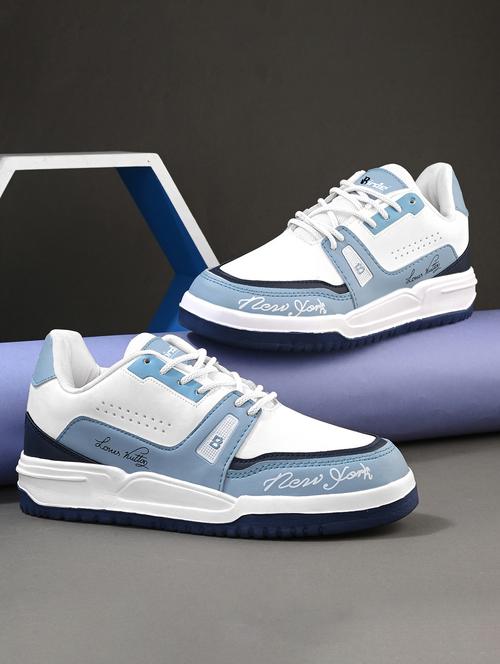 men light blue lace up sneakers - 21599359 - Very Small Image - 1