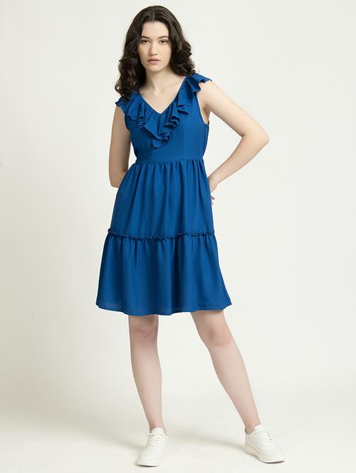 women solid sleeveless tiered dress - 21599361 - Very Small Image - 1