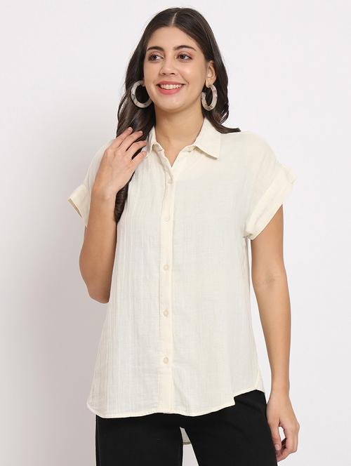 women solid collared shirt - 21599542 - Very Small Image - 1