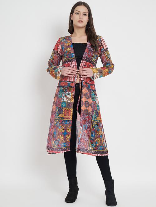 women multicolored printed regular shrug - 21599663 - Very Small Image - 1