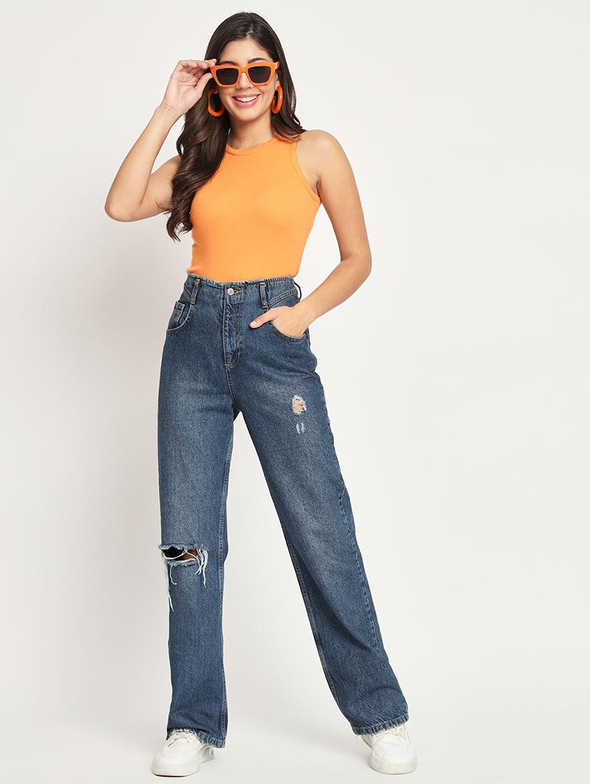 women orange solid regular top - 21599889 - Standard Image - 4