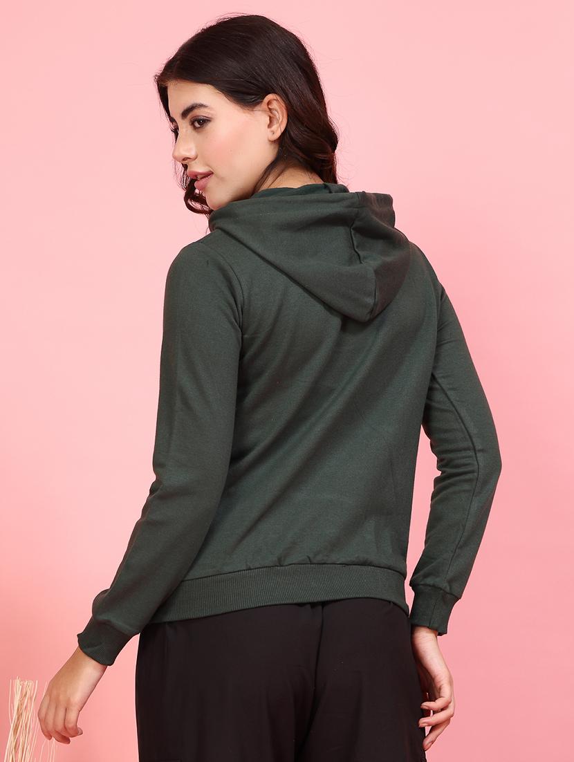 women chest print hooded sweatshirt - 21600063 - Zoom Image - 2