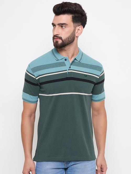 men striped short sleeve polo t-shirt - 21600432 - Very Small Image - 1