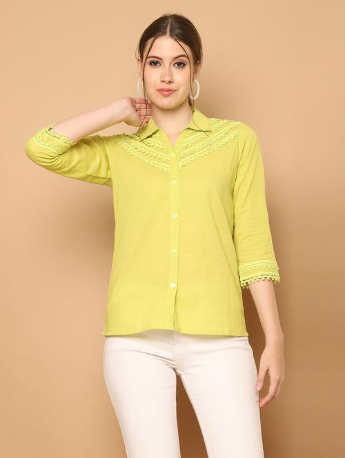 women solid detailed collared shirt - 21600627 - Very Small Image - 1