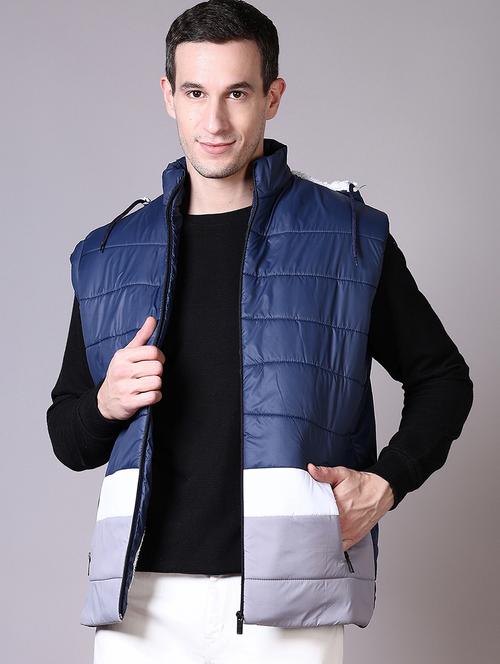 men color block sleeveless quilted jacket - 21606399 - Very Small Image - 1