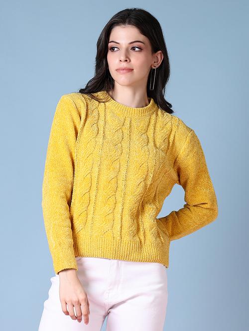 women long sleeves self design pullover - 21606547 - Very Small Image - 1