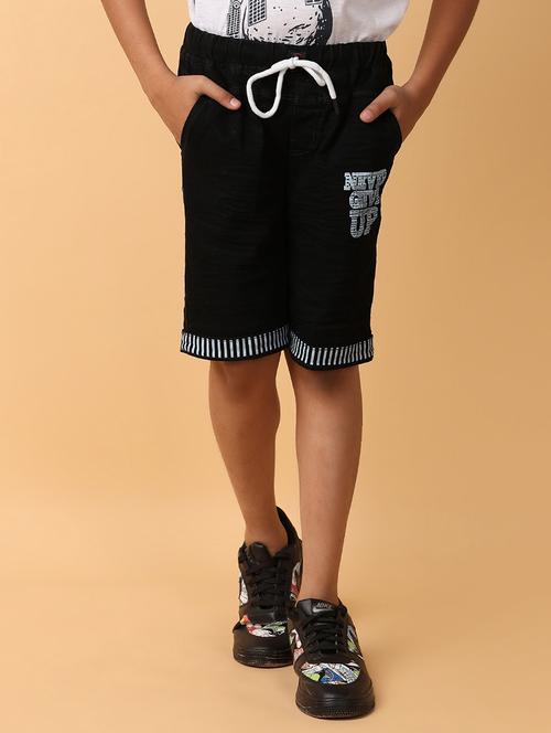 boys printed mid rise shorts with drawstring - 21606988 - Very Small Image - 1