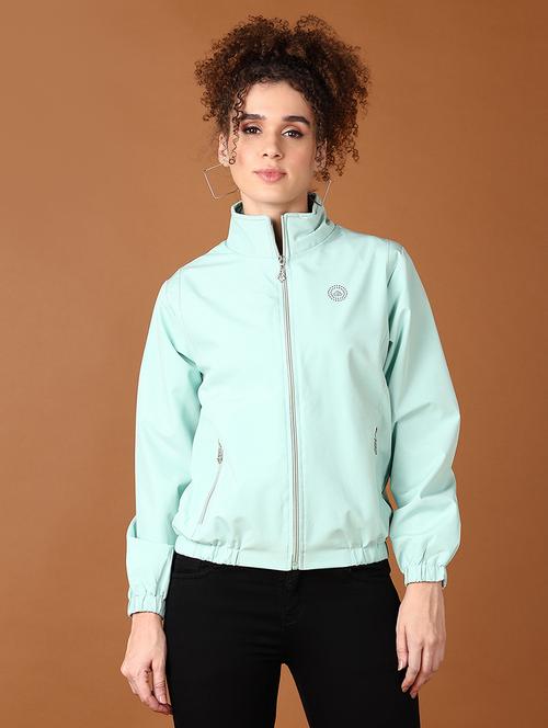 women long sleeves solid windcheater jacket - 21607022 - Very Small Image - 1