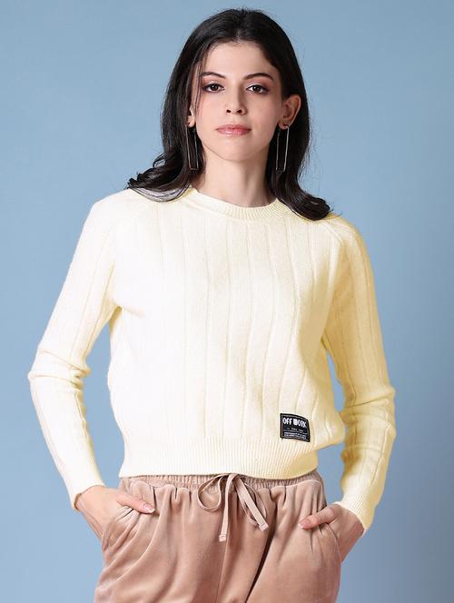 women long sleeves self design pullover - 21607057 - Very Small Image - 1