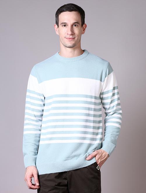 men long sleeves striped pullover - 21607088 - Very Small Image - 1