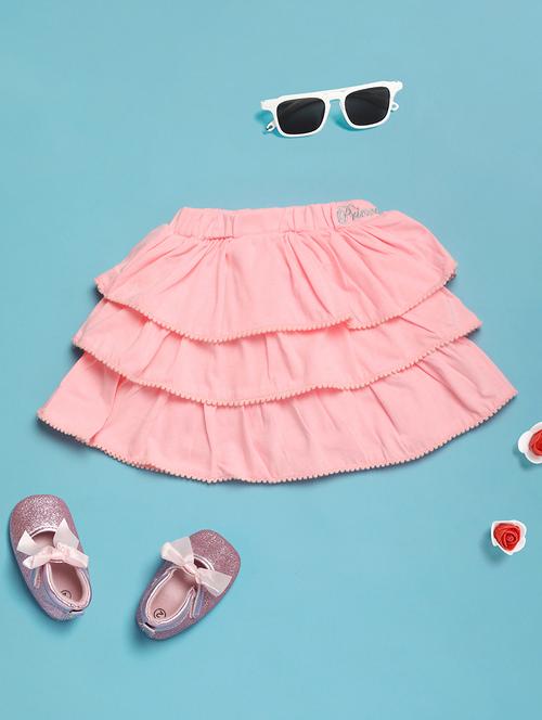 girls pink solid layered skirt - 21607091 - Very Small Image - 1