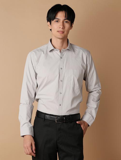 men solid long sleeve formal shirt - 21607218 - Very Small Image - 1