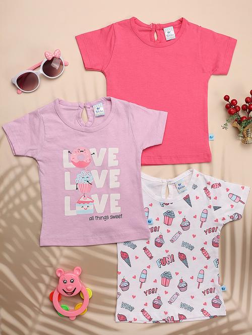 girls pack of 3 printed tees - 21607369 - Very Small Image - 1