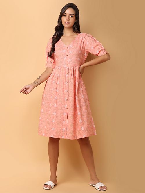 women floral printed empire line ethnic dress - 21607442 - Very Small Image - 1