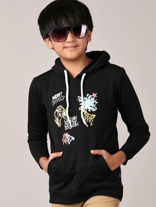 boys front print long sleeve hooded sweatshirt - 21607594 - Very Small Image - 1