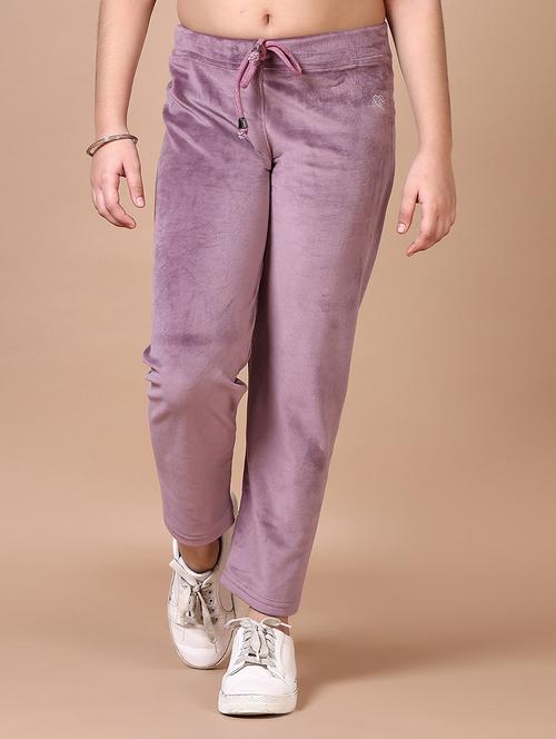 girls solid mid rise track pant - 21607643 - Very Small Image - 1