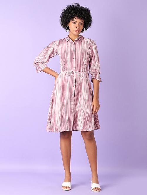 women printed colllared shirt dress - 21607766 - Very Small Image - 1