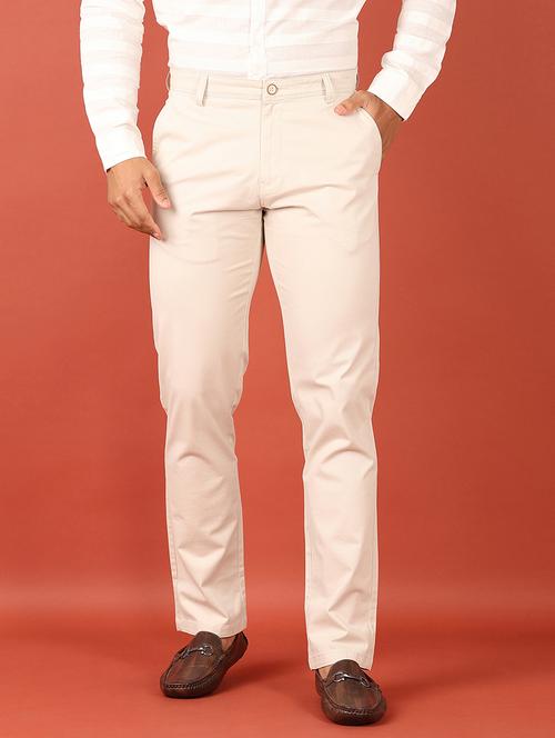 men solid regular fit chinos casual trouser - 21607768 - Very Small Image - 1