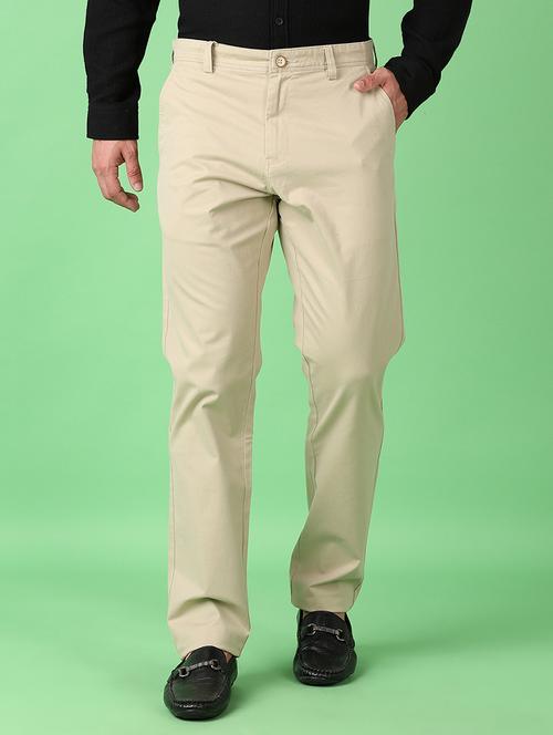 men solid regular fit chinos casual trouser - 21607769 - Very Small Image - 1
