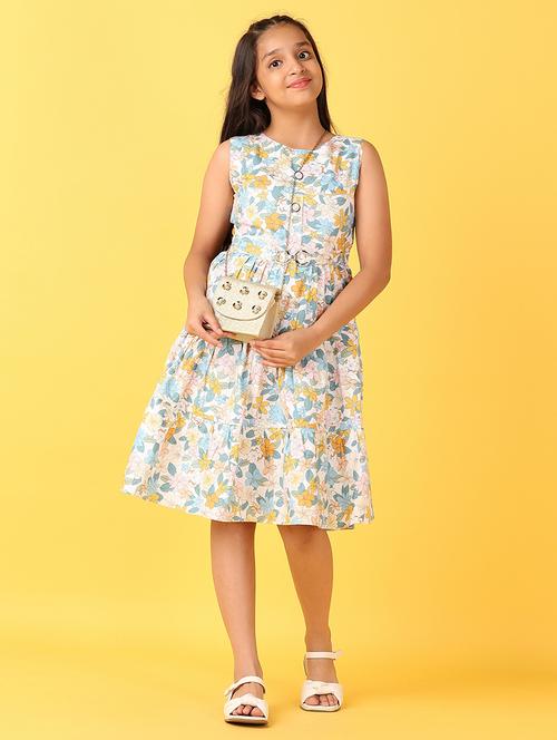 girls printed sleeveless cotton frock - 21607907 - Very Small Image - 1