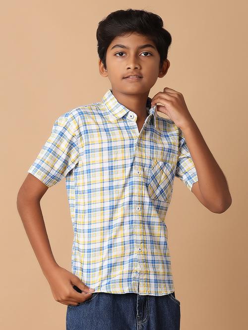 boys checkered short sleeve casual shirt - 21608002 - Very Small Image - 1