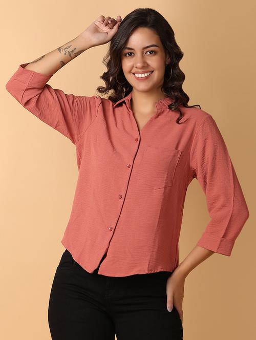 women solid sollared regular shirt - 21608101 - Very Small Image - 1