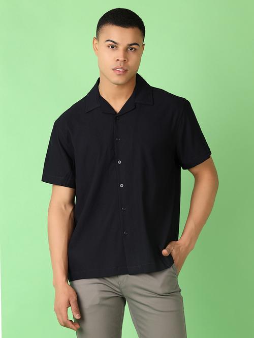 men solid short sleeve casual shirt - 21608434 - Very Small Image - 1