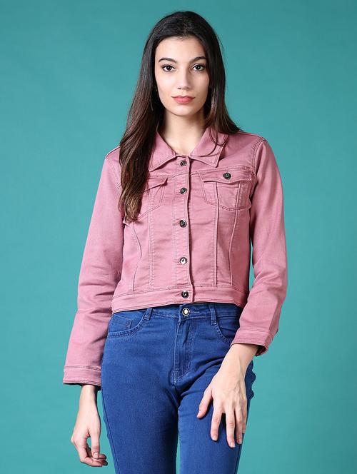 women solid long sleeves denim jacket - 21608580 - Very Small Image - 1