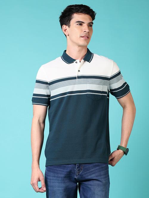 men striped short sleeve polo t-shirt - 21608606 - Very Small Image - 1