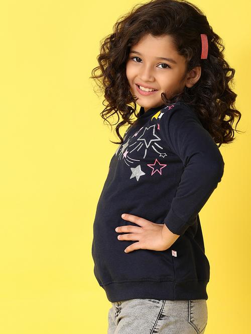 girls chest print long sleeve sweatshirt - 21608681 - Very Small Image - 1