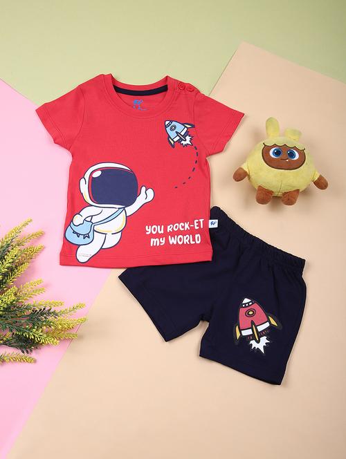 kids printed t-shirt & shorts set  - 21608934 - Very Small Image - 1