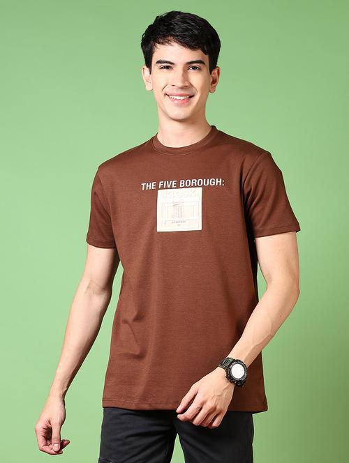 men printed round neck short sleeves t-shirt - 21609146 - Very Small Image - 1