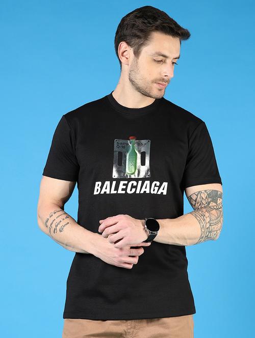 men chest print round neck regular fit t-shirt - 21609227 - Very Small Image - 1