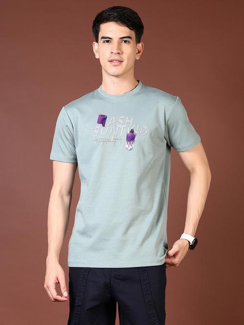 men chest print short sleeve t-shirt - 21609228 - Very Small Image - 1