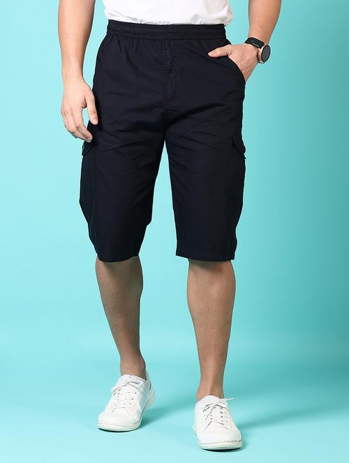 navy blue cotton  shorts - 21609436 - Very Small Image - 1