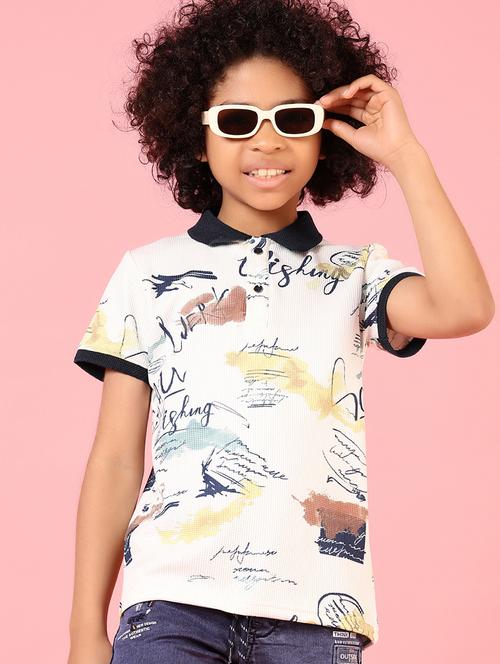 boys printed short sleeves polo t-shirt - 21609705 - Very Small Image - 1
